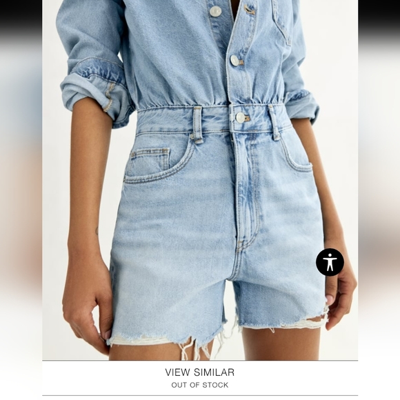 Zara Short Denim Jumpsuit - Picture 4 of 5